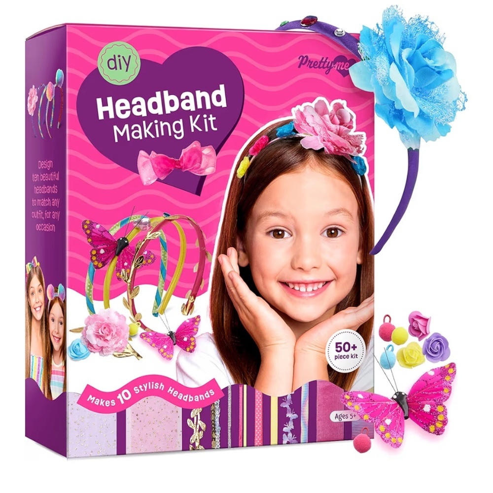 DIY Headband Making Kit – 50+ Pieces – Makes 10 Headbands – Ages 5+